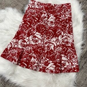 United Colors of benetton red floral skirt Small spring summer